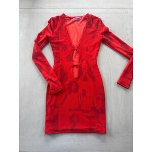 Edikted DollsKill Pop Art Cut Out Dress Baddie Bimbocore Streetwear Grunge